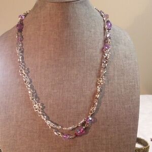 Kirk's Folly lavender ab double strand necklace